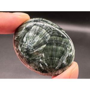 Seraphinite palm stone