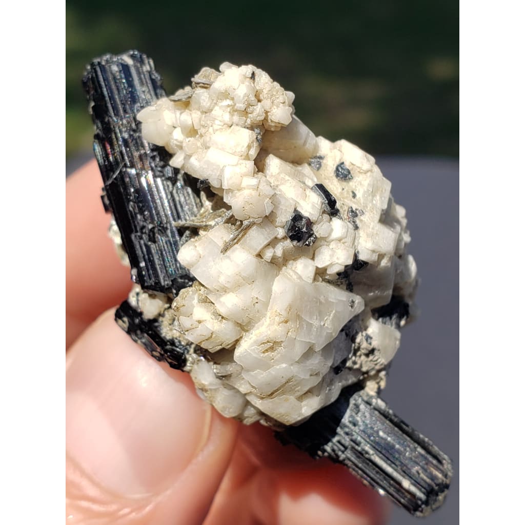 Black tourmaline cheap in feldspar
